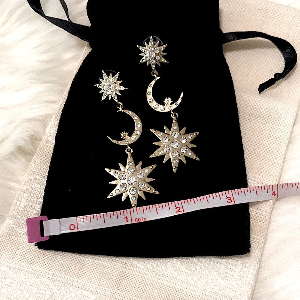 🌙Boho Glam Moon Goddess Golden Sparkle Earrings✨ - Picture 3 of 12